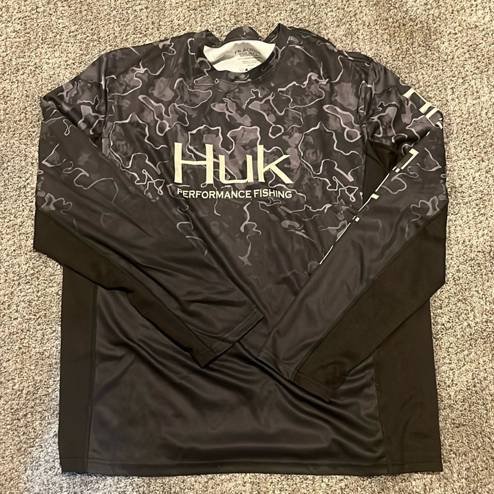 L- black camp fishing performance light shirt